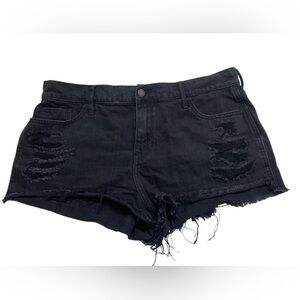 Hollister - High rise distressed denim short shorts